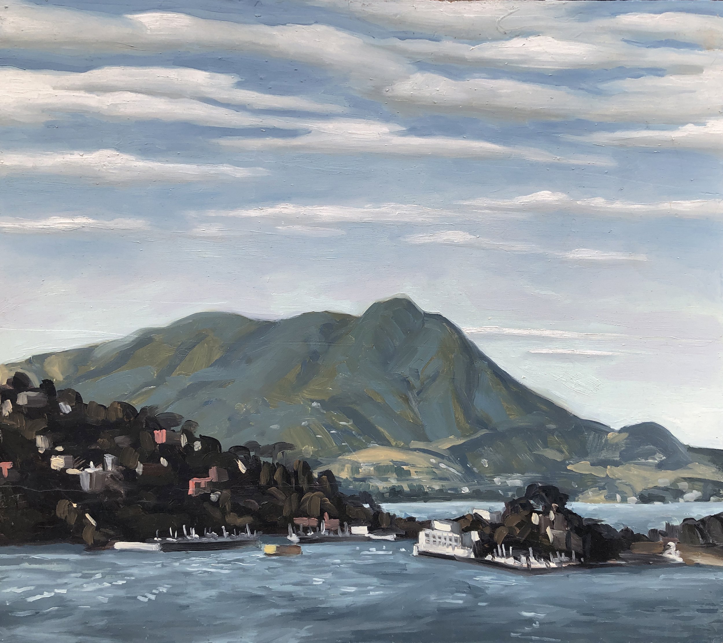 Marin County from Angel Island (1996) oil on panel 14.75 x 16.5 inches
