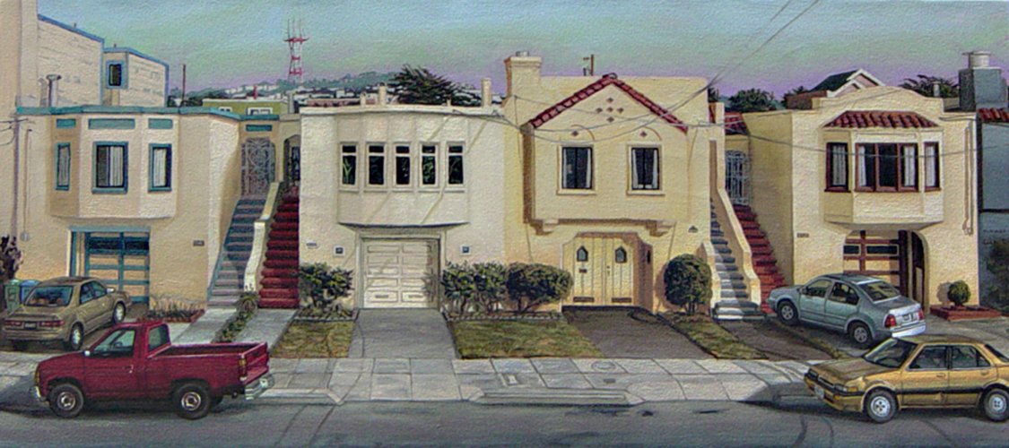 46th Avenue (2003) oil on canvas 18 x 40 inches