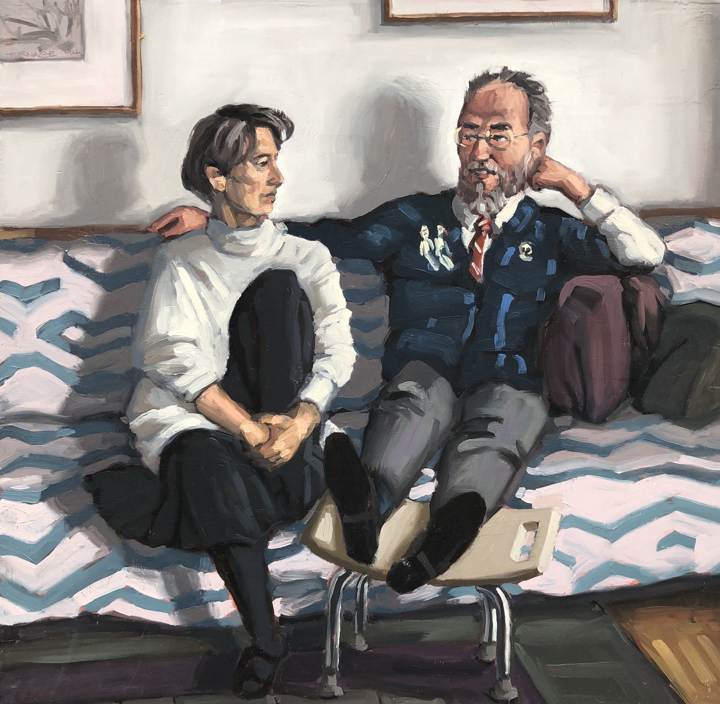 Carol & Roy Ragle (1994) oil on panel 12 x 12 inches