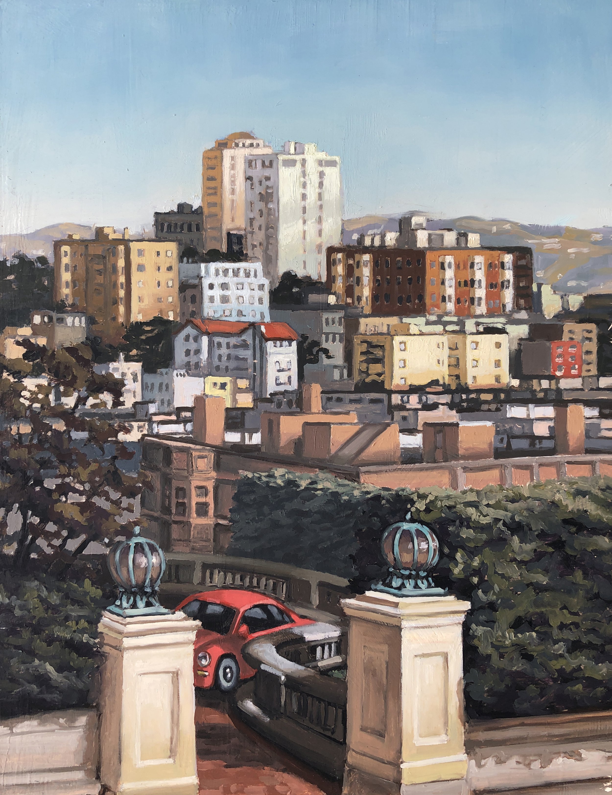 Russian Hill from Lafayette Park (2000) 16 x 12 inches