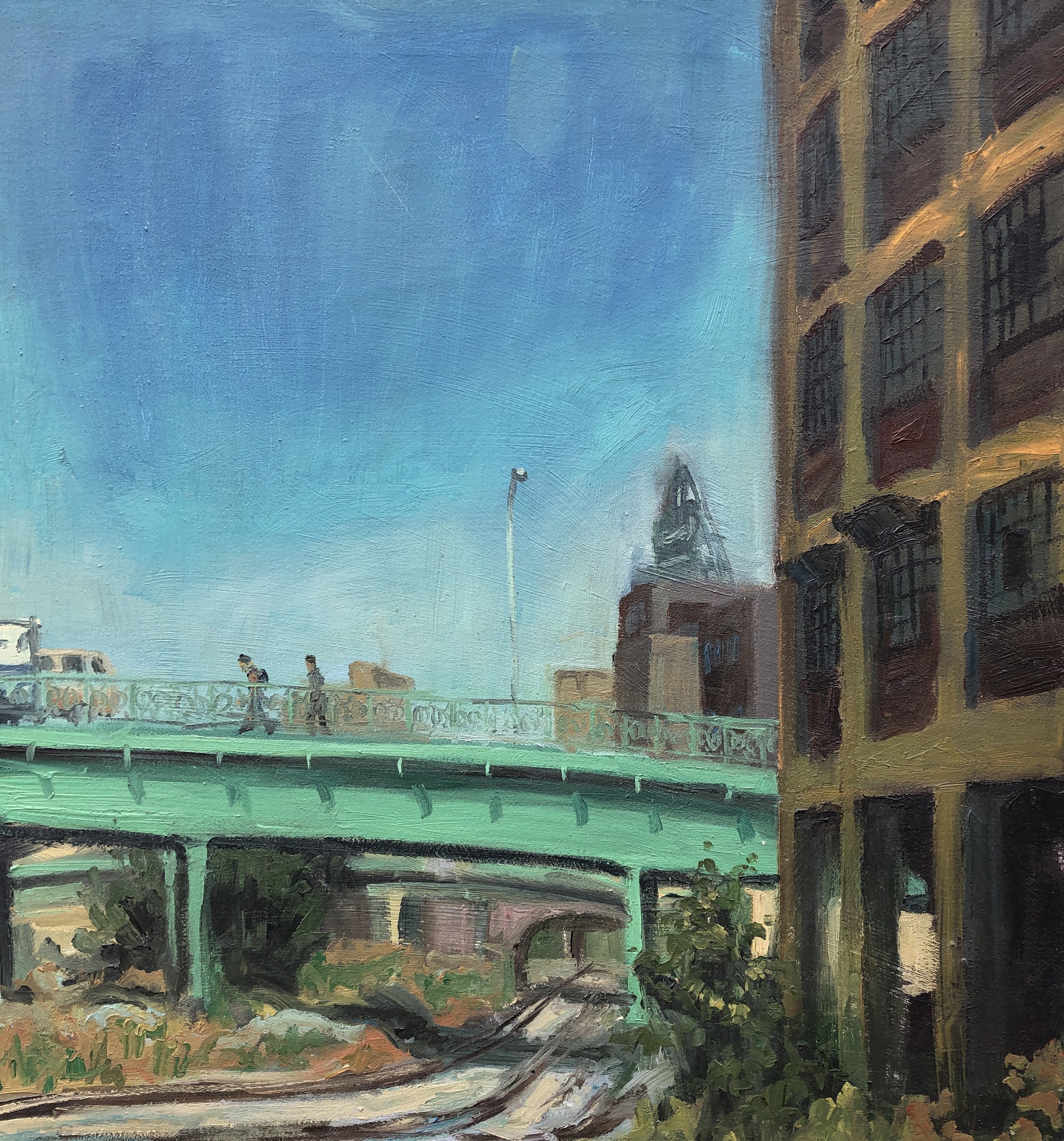 Walnut Street Bridge (1984) oil on canvas 26 x 24 inches