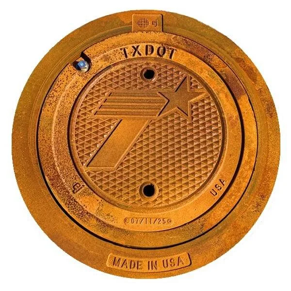 TxDOT Logo 19″ Access Cover with Security Bolt, EON® Lock and Pick-Holes