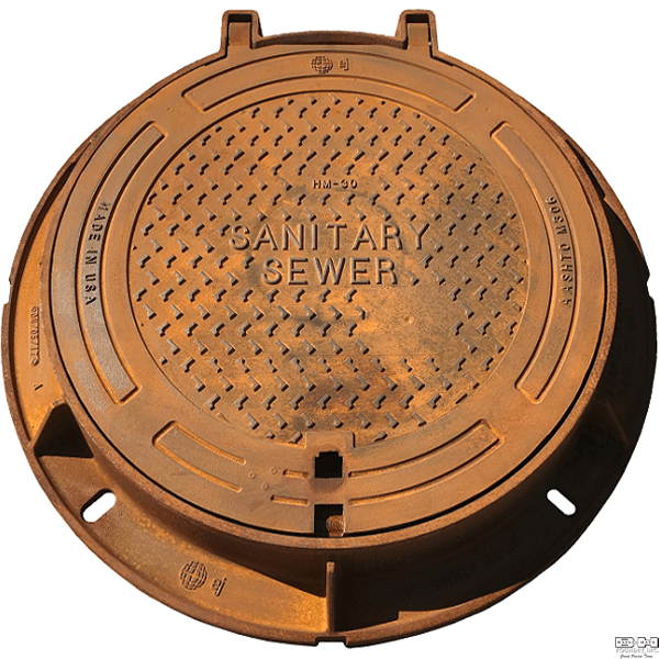 HM-30® Hinged Locking Manhole Cover Sanitary Sewer with ID Area