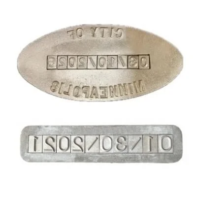 Oval Concrete Curb Stamp with Year, Month, and Date Inserts
