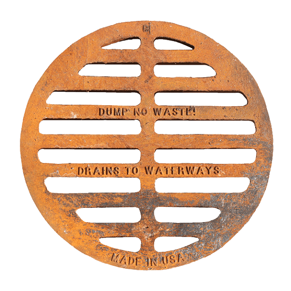 VRM 18 Manhole Drainage Grate “Dump No Waste Drains to Waterways”