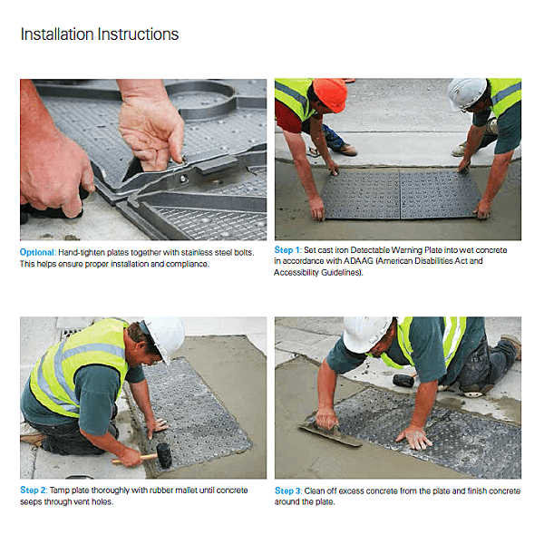 DURALAST® Cast Iron Detectable Warning Plates Easy Installation Guide