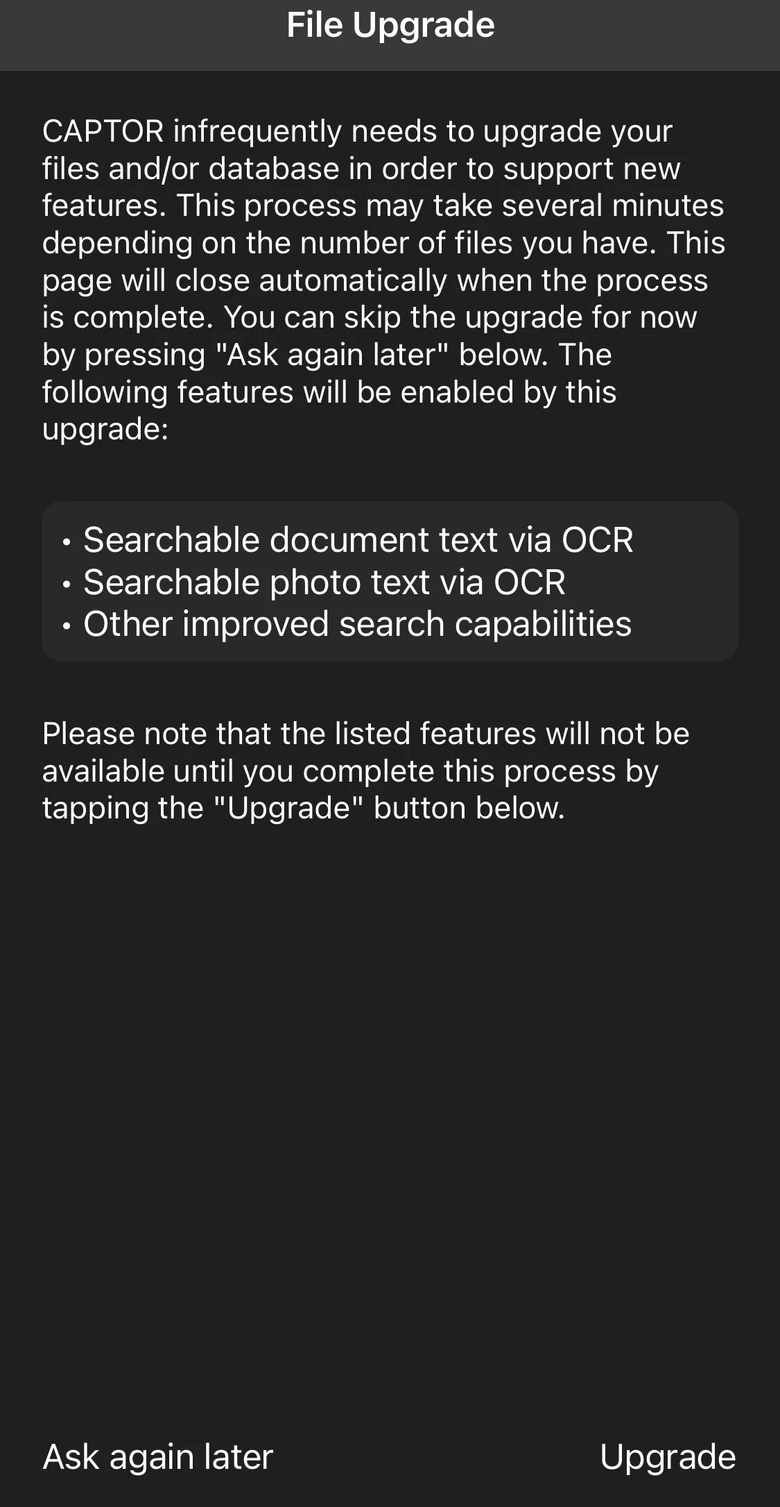 File Upgrade