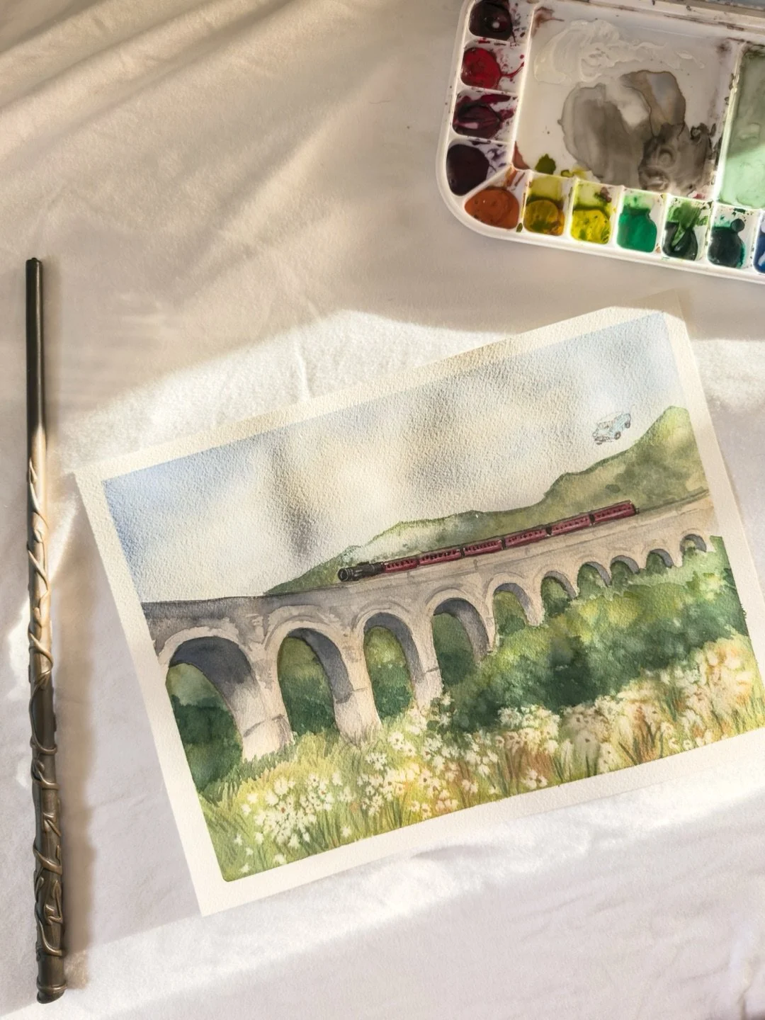 Happy Back to Hogwarts day! 💌🪄

A little throwback to two Hogwarts themed watercolor paintings I did last year 😍 I&rsquo;ve done quite a few Harry Potter inspired pieces, but these two are definitely some of my favorites! 

My husband &amp; I LOVE