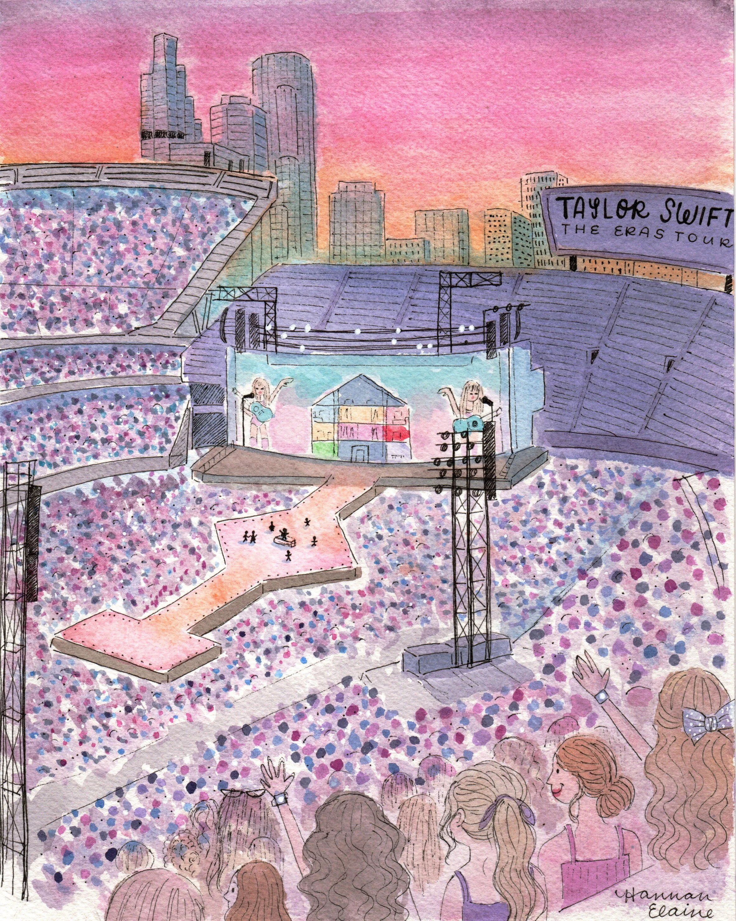 "The Eras Tour" - 8x10" watercolor on paper - SOLD