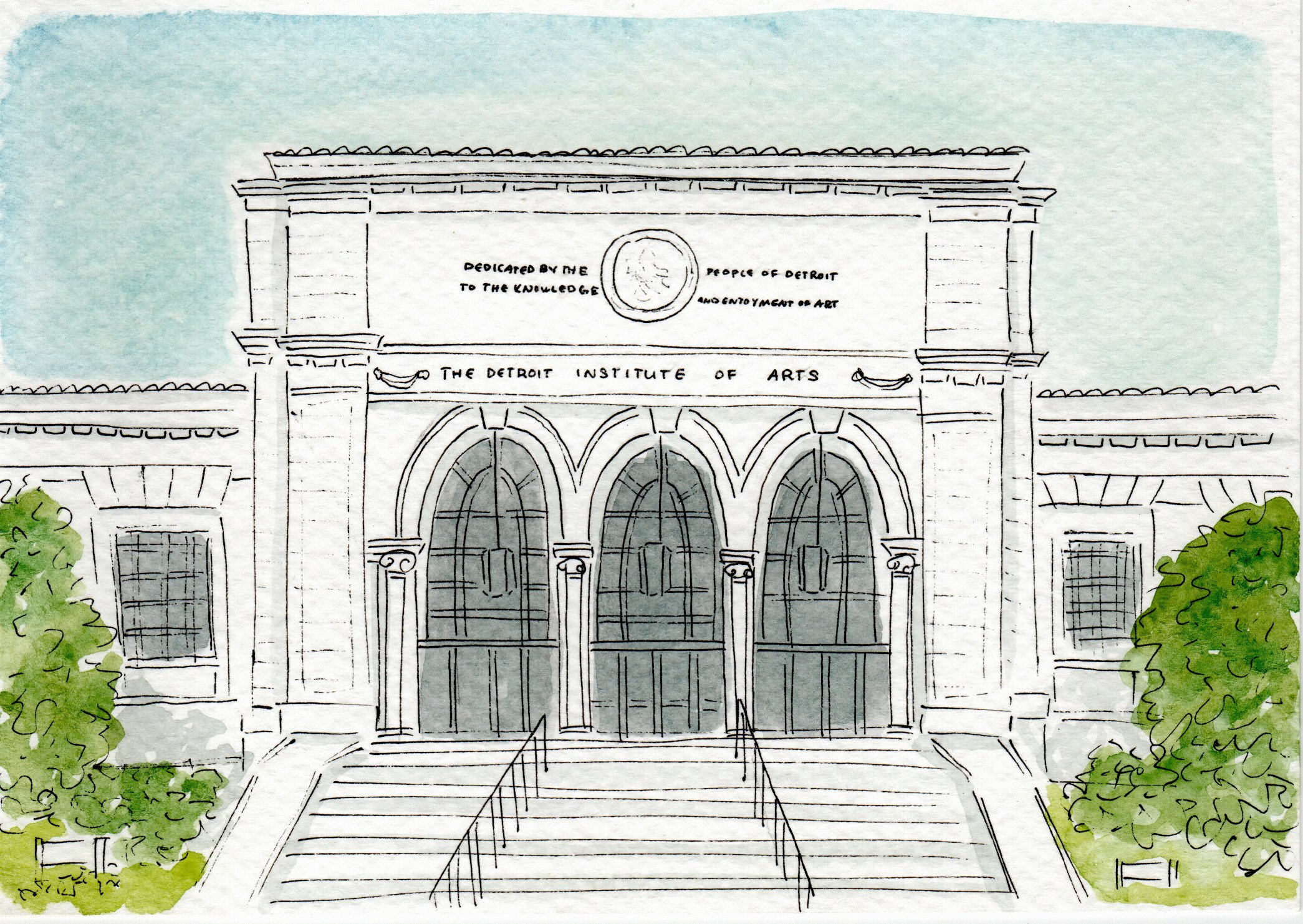 "The DIA" - 5x7" watercolor and ink on paper - SOLD
