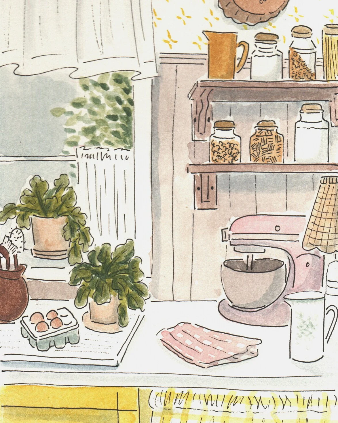 "Sunshine Kitchen" - 4x6" watercolor on paper - SOLD