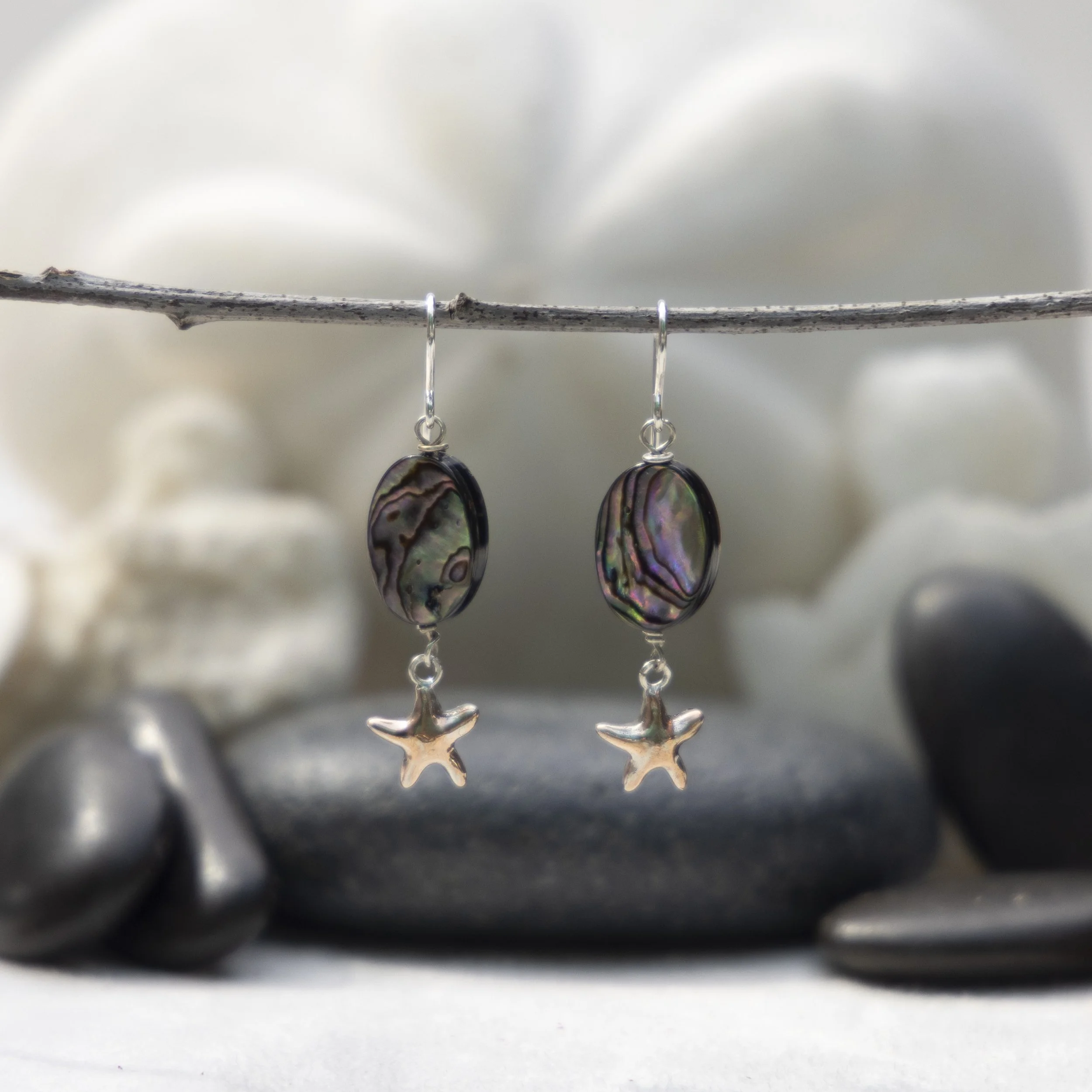 Abalone Starfish Earrings