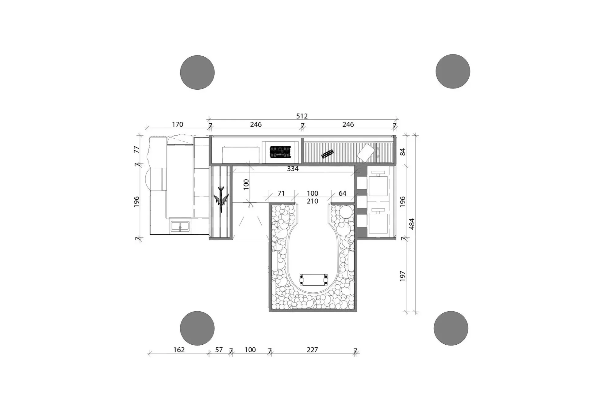 Plan général — Organisation des espaces et des circulations.