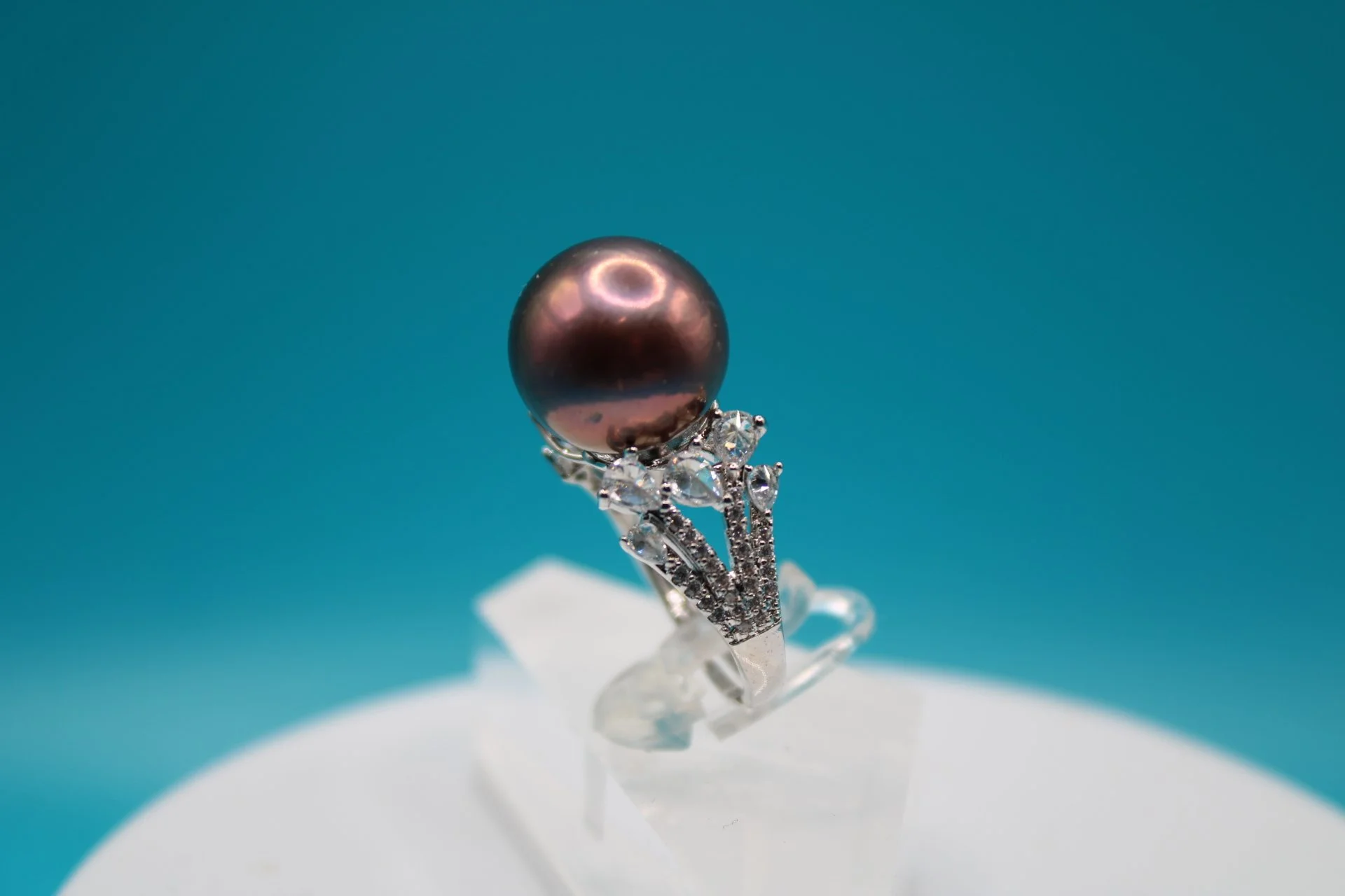 Cosmic Plum Pearl Ring