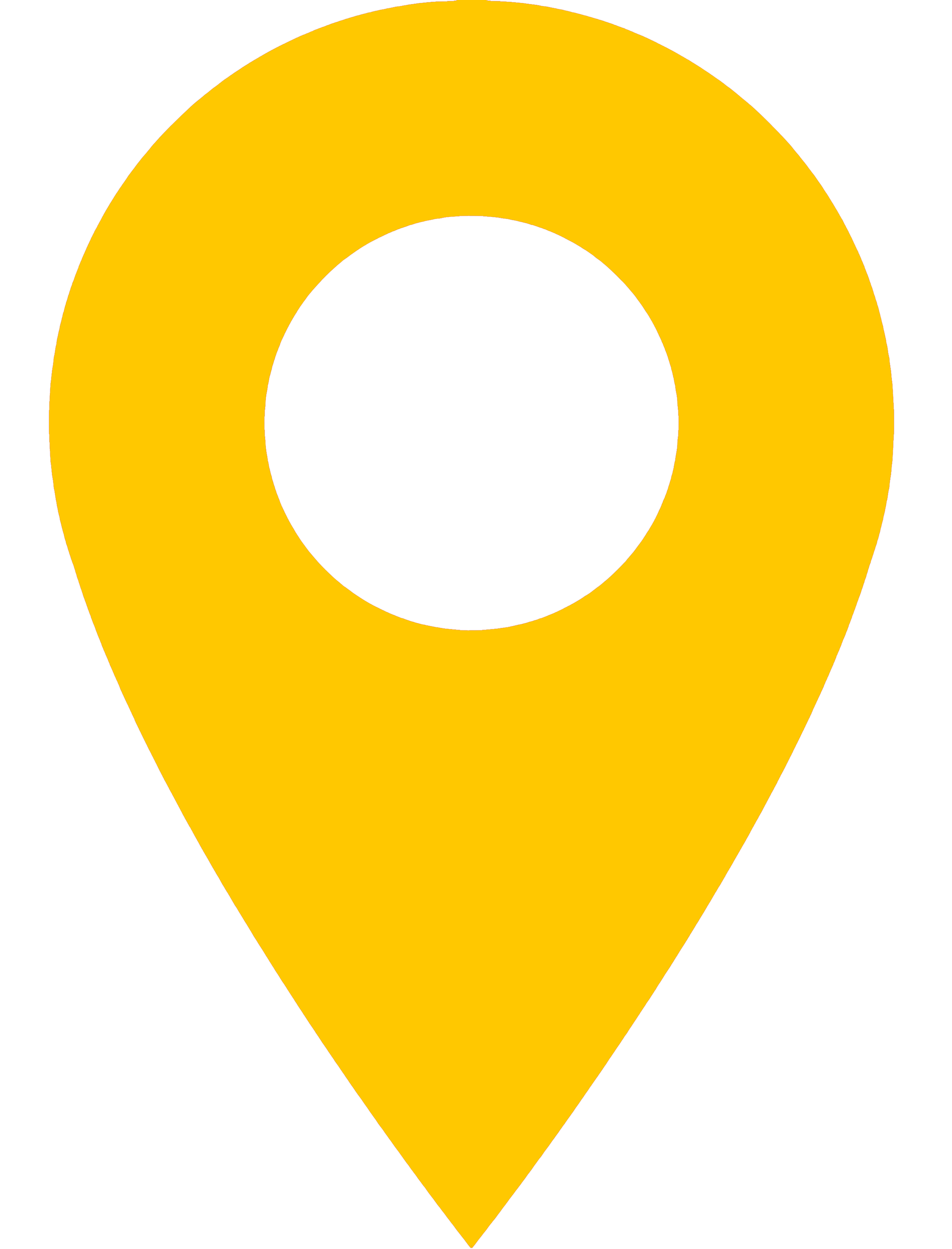 A yellow map marker icon with a black center, resembling a location pin.