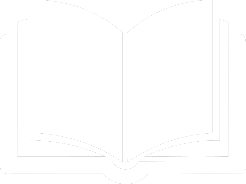 Icon of an open book with black outline on a transparent background.
