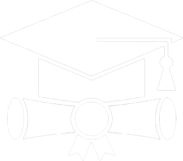 A graduation cap and diploma with a ribbon and tassel, symbolizing education and achievement.
