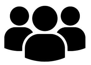Icon of three stylized human figures representing a group or community