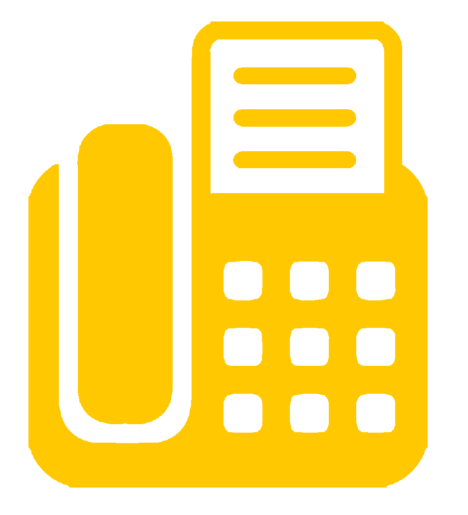 Icon of a yellow landline telephone with a coiled cord and a keypad.