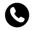 Icon of a telephone handset inside a circle