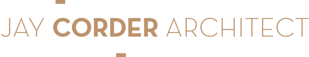 Logo with the text 'Jay Corder Architect' in brown and beige.
