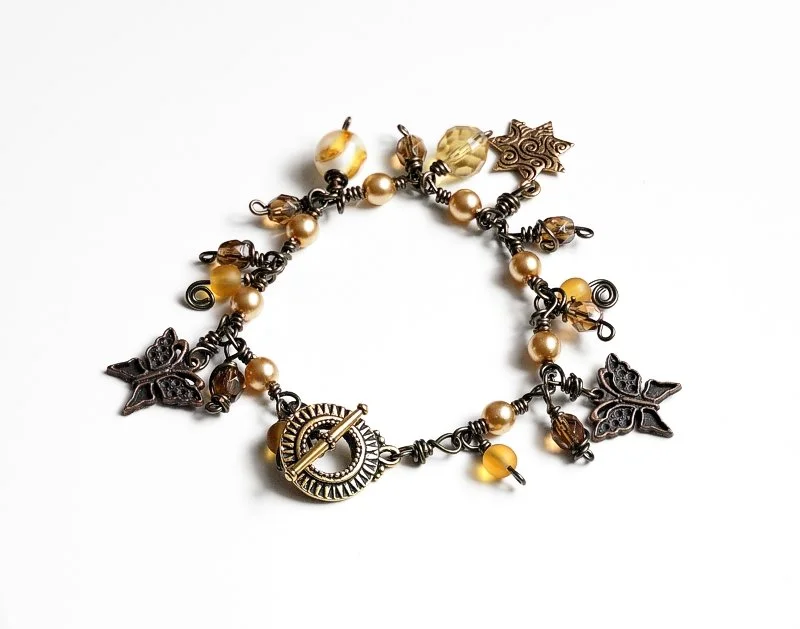 Boho Nature Inspired Charm Bracelet