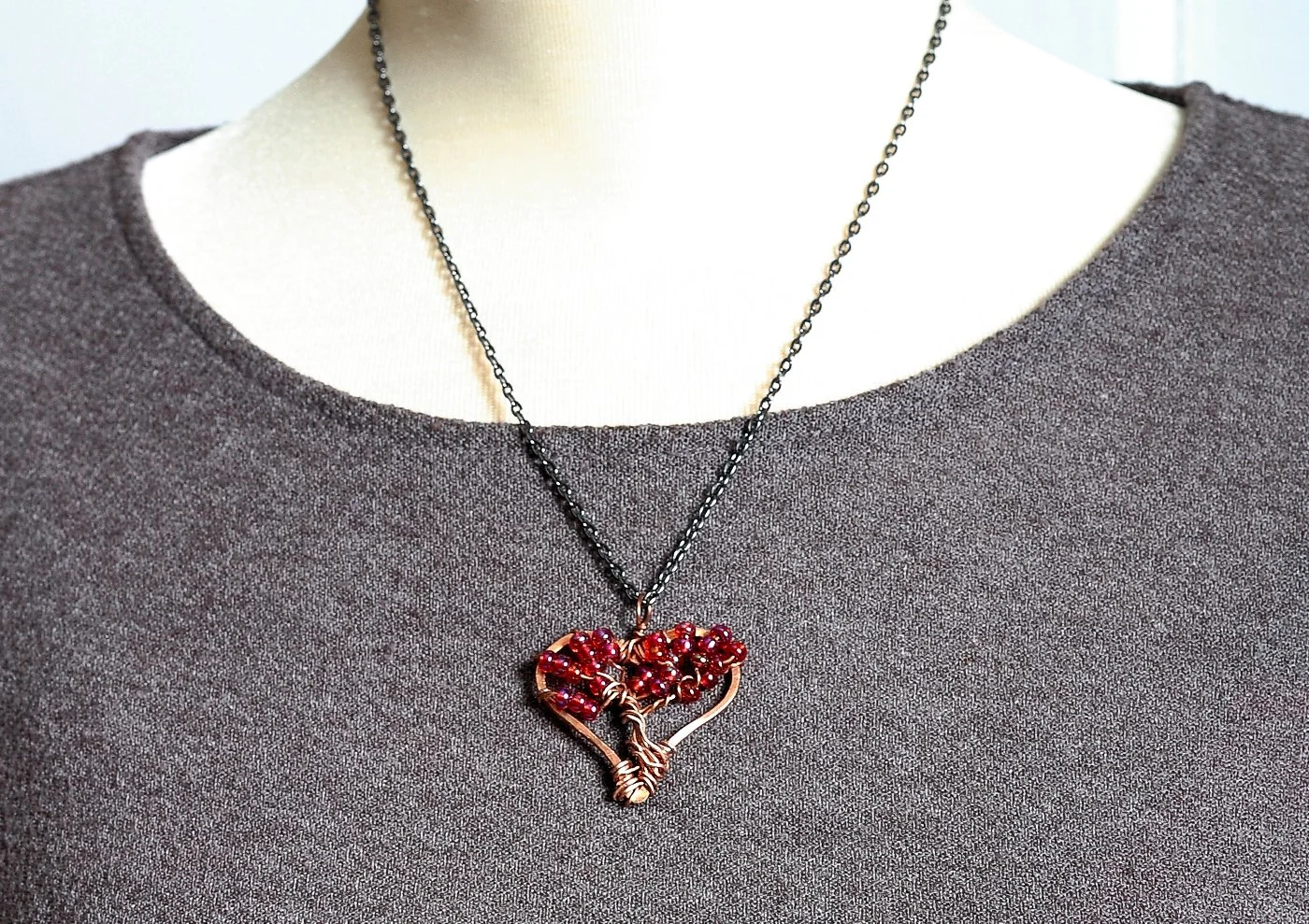 Radiant Heart Gemstone Pendant Necklace