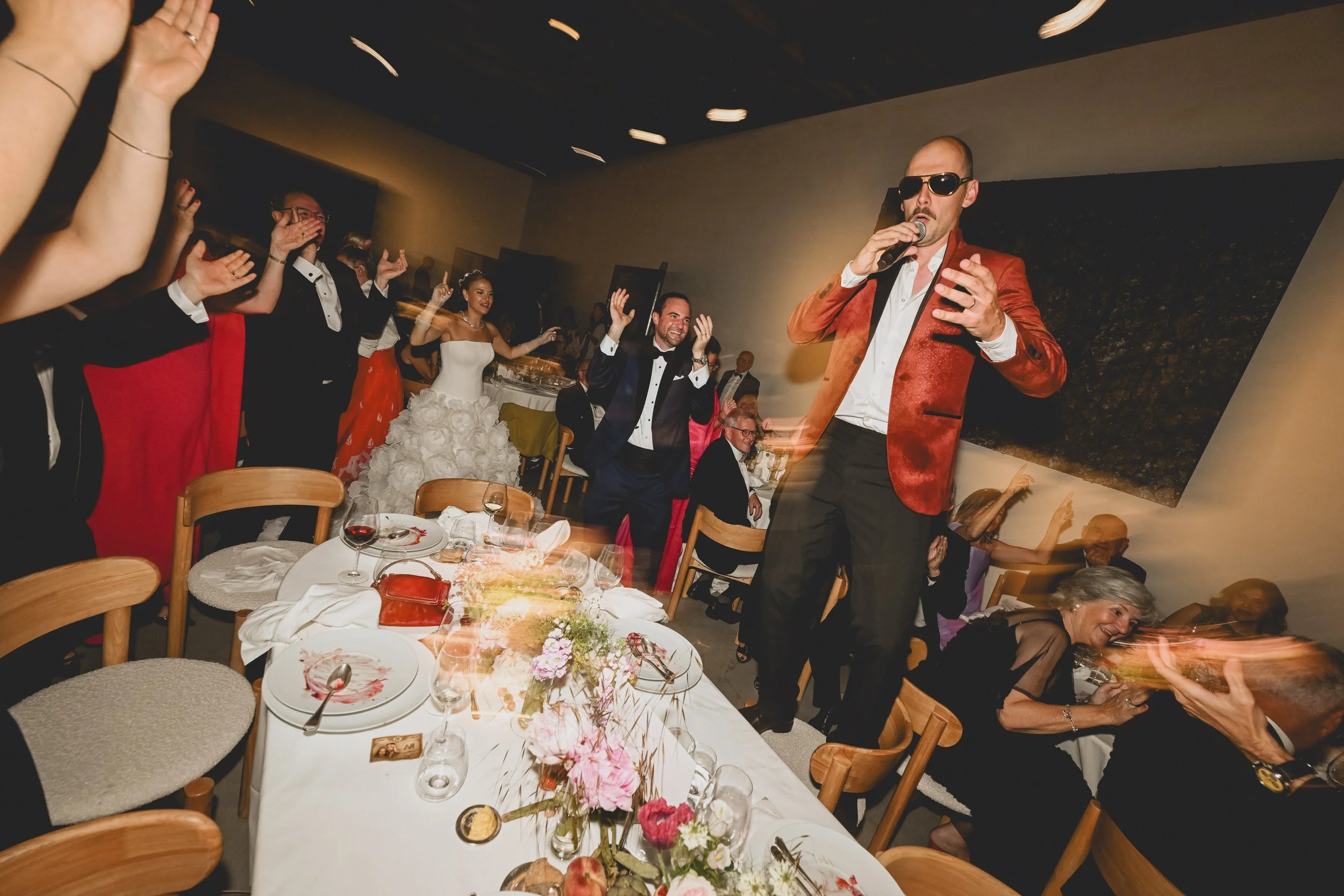 surprise act of Elvis themed set during dinner