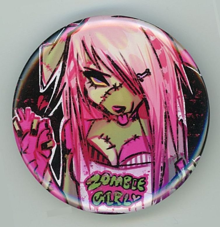 Zombie Girl Button