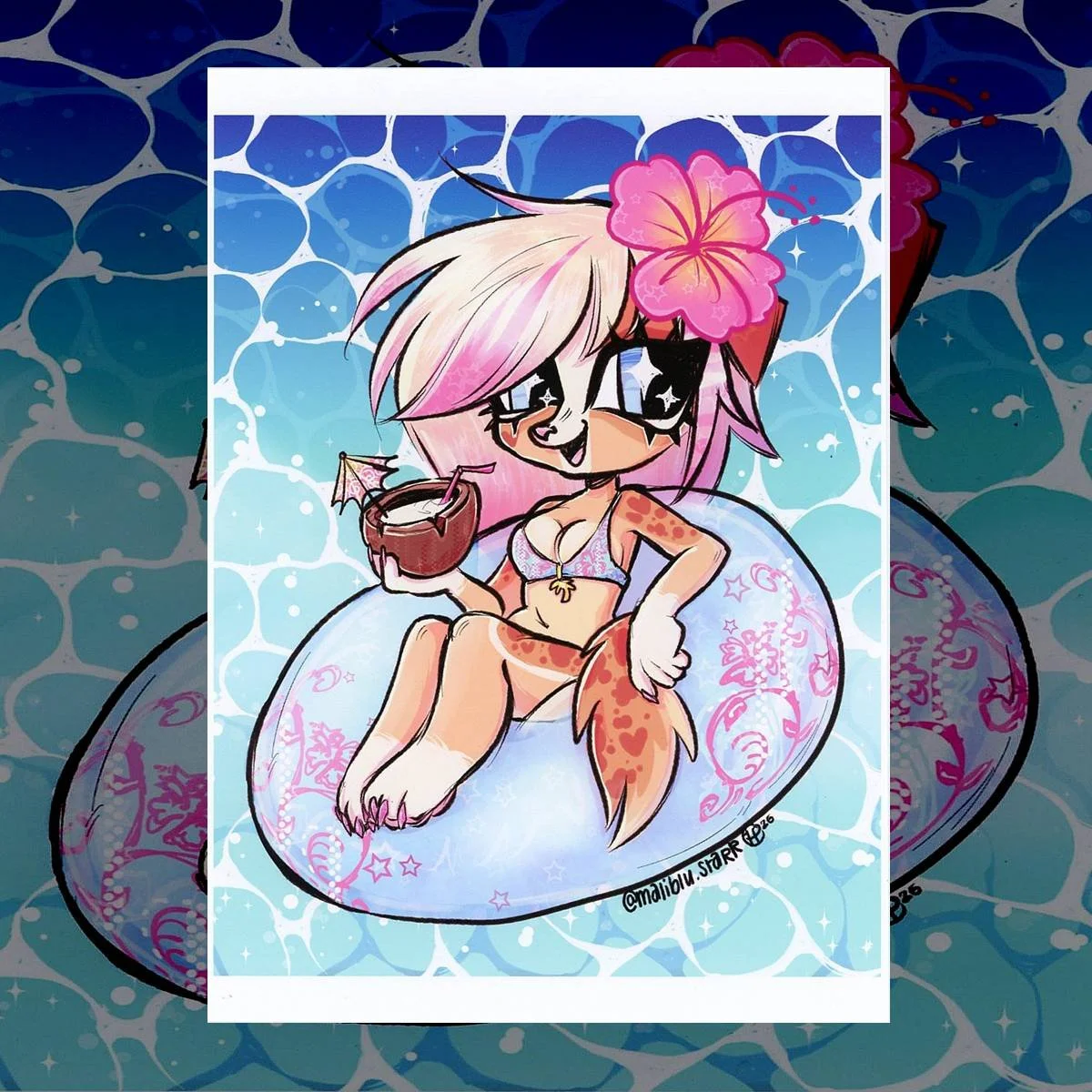 Blu Floatie Print