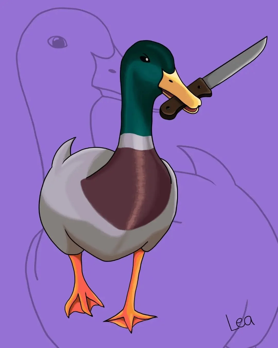 Klein, frech und garantiert nicht auf Futtersuche. 🦆🔪

#illustration #digitalekunst #ente #cartoonstyle #charakterdesign