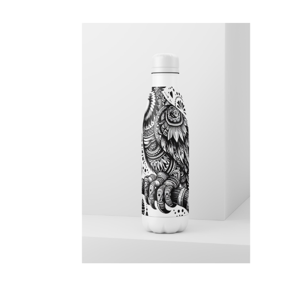 Artistic Owl Thermal Water Bottle