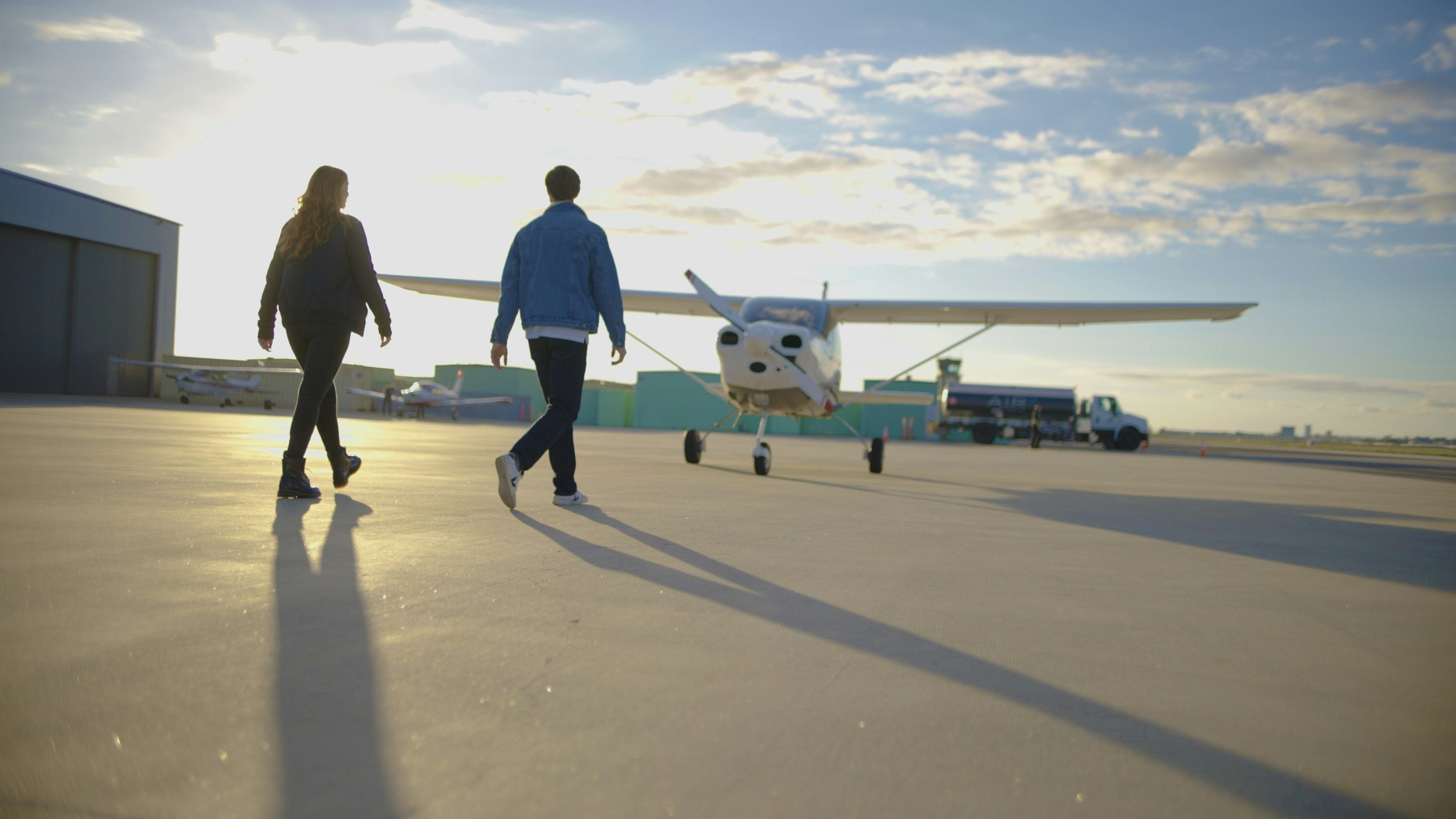 Small aircraft on the ramp, flight training service area across Augusta and the CSRA