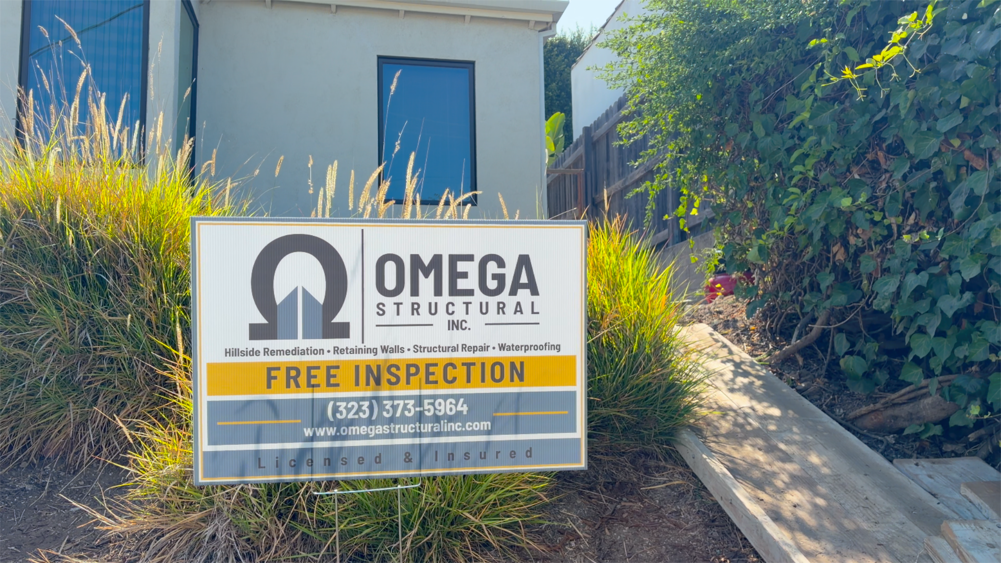 Banner in front of a client's house