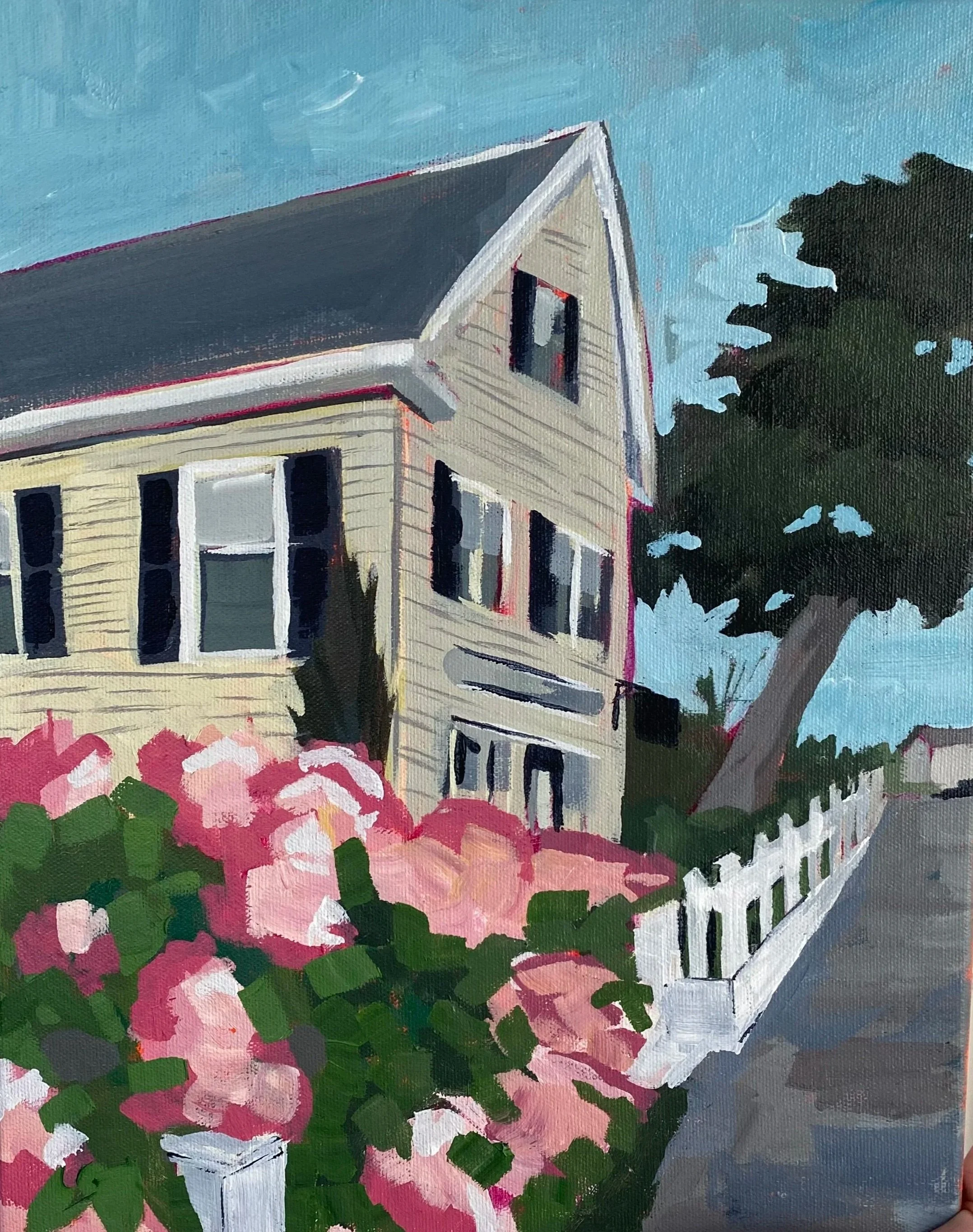 Maine House, acrylic on canvas, 10x12". 2025. 