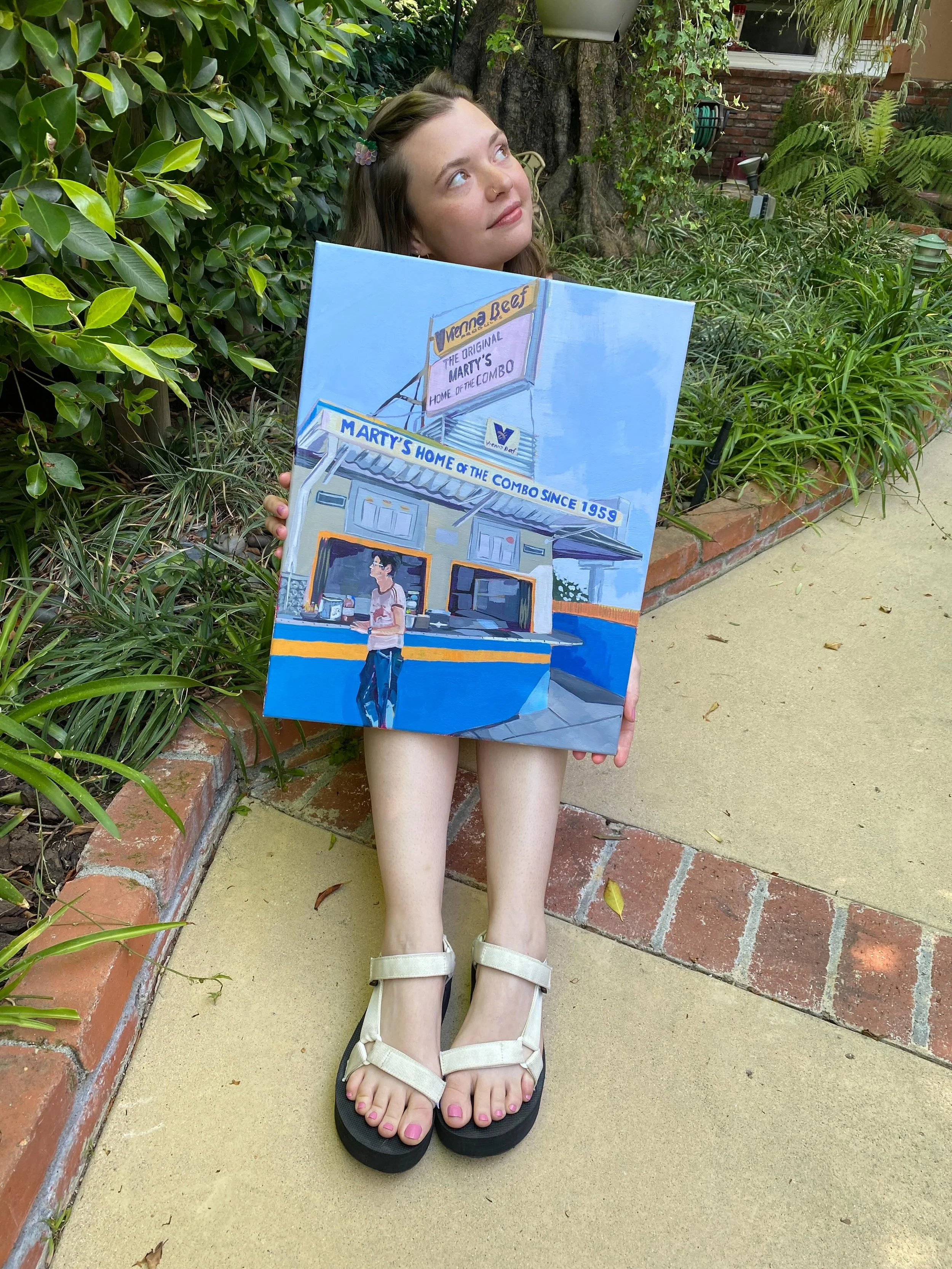 🌭✨new art✨🌭

presenting: Marty&rsquo;s Hotdogs, Home of the Combo 

16x20&rdquo; acrylic on canvas

this is the first of my new series! I moved to LA last summer and as a spiritual grandma, the only thing to get me out of my house is my love of a g