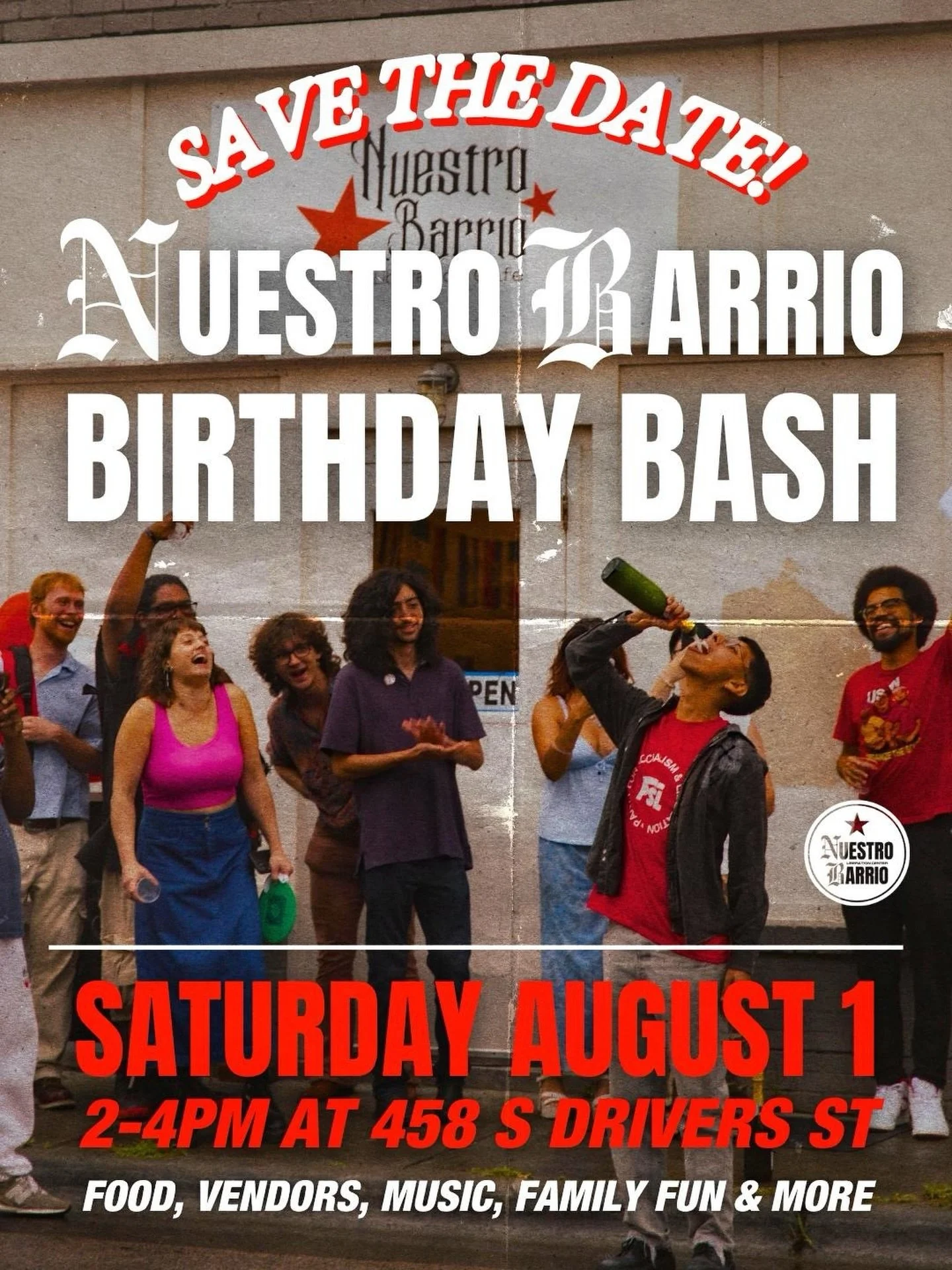 Come celebrate Nuestro Barrio&rsquo;s Birthday Bash this August 1st! 🎉👏🎊🍾

For a year, Nuestro Barrio has served as a socialist hub for education, organizing, and culture. Nuestro Barrio brings people together from across the city to struggle aro
