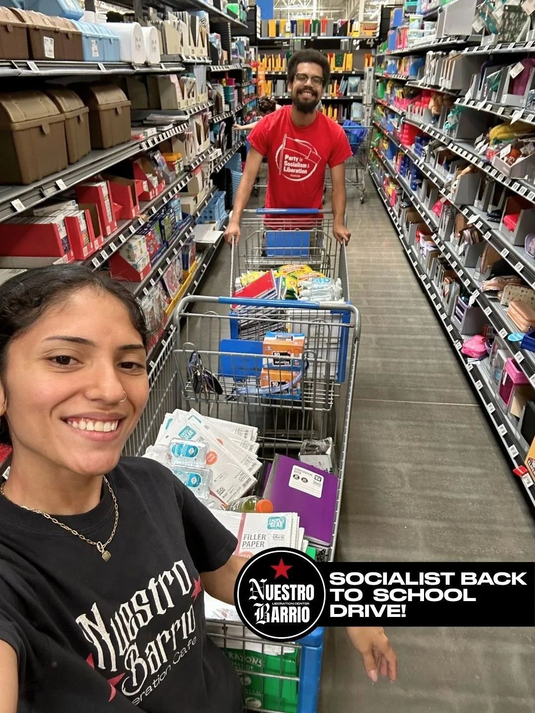 THIS SATURDAY: Join us for our socialist back to school drive event! 📚

Under capitalism, public education is under constant attack. State and national budgets put funding on the chopping block. Teachers are grossly underpaid while expected to suppl