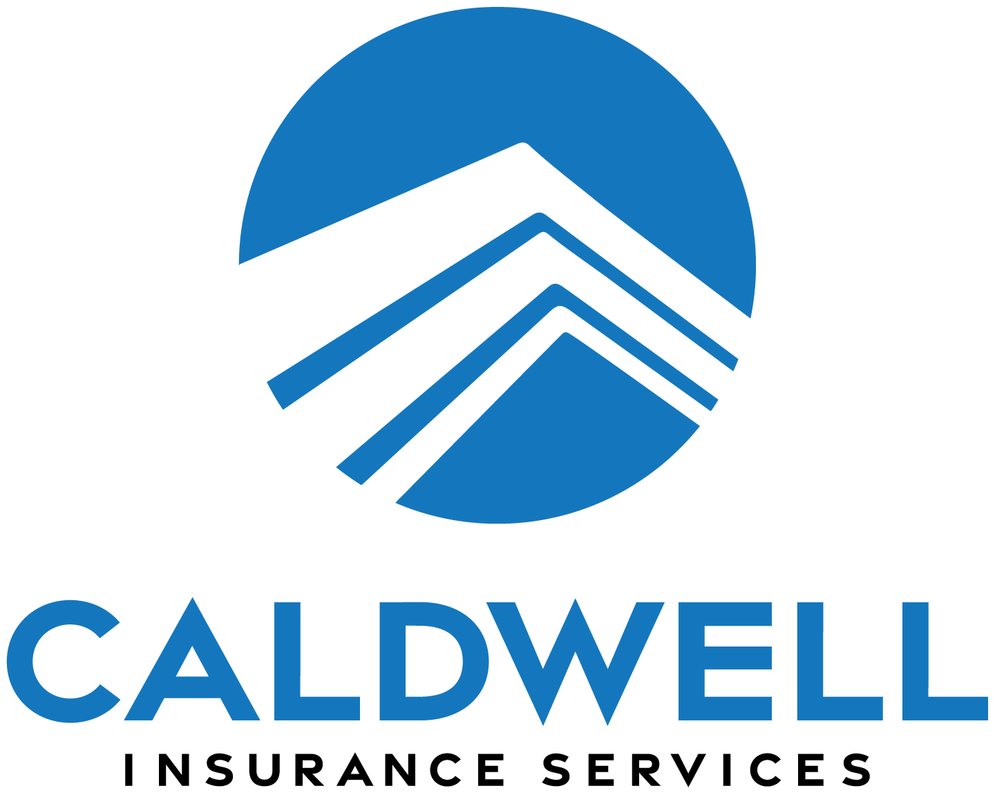 Caldwell logo with a stylized mountain and sun icon in blue and black, and the word Caldwell underneath.