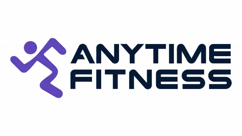 Anytime Fitness logo with purple running figure and dark blue text.