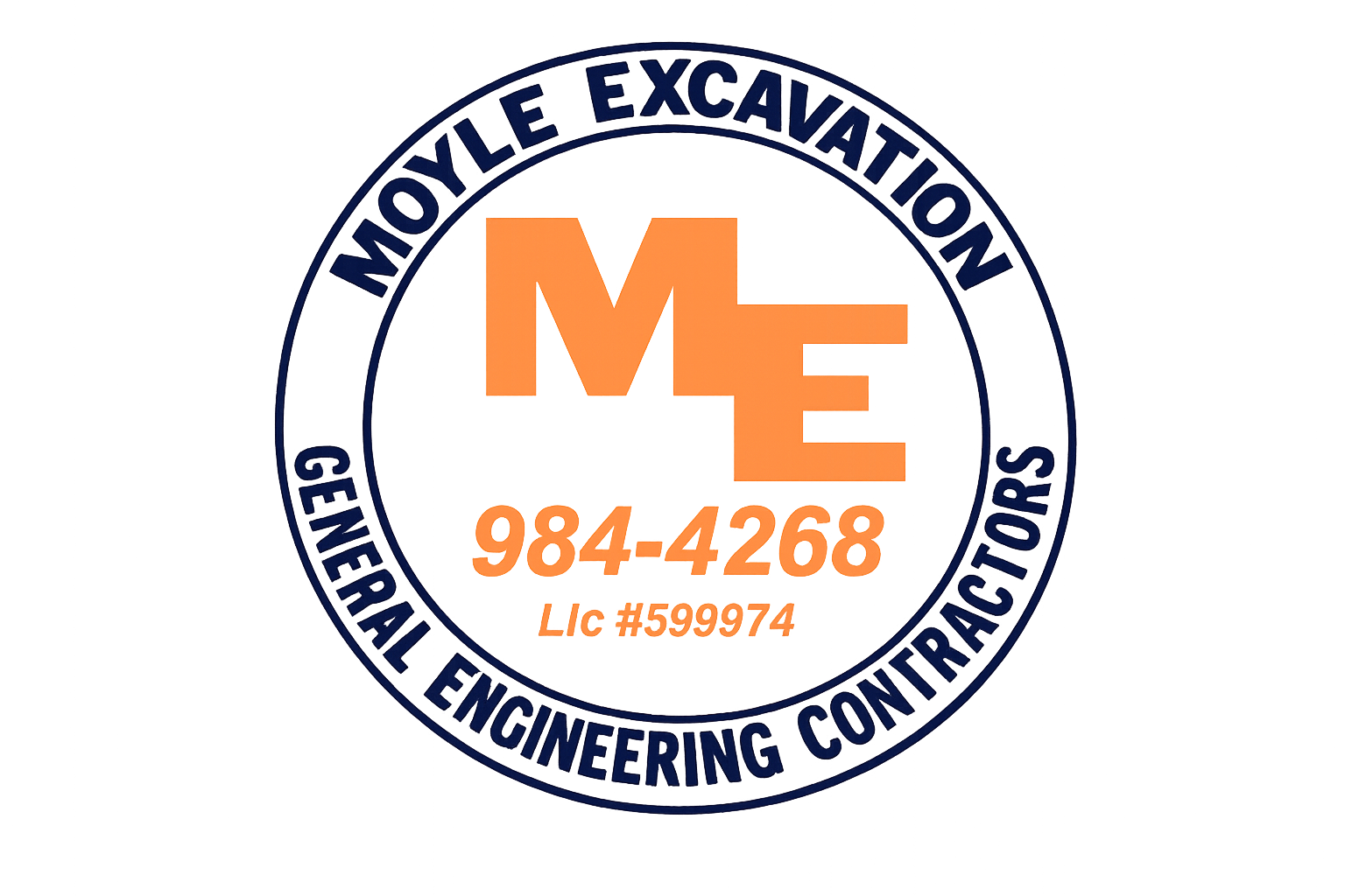 Logo of Mobile Excavation, General Engineering, with contact number 984-4268 and license number LIC-59974.