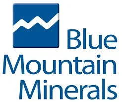 Blue Mountain Minerals logo with a stylized mountain graphic and the company name