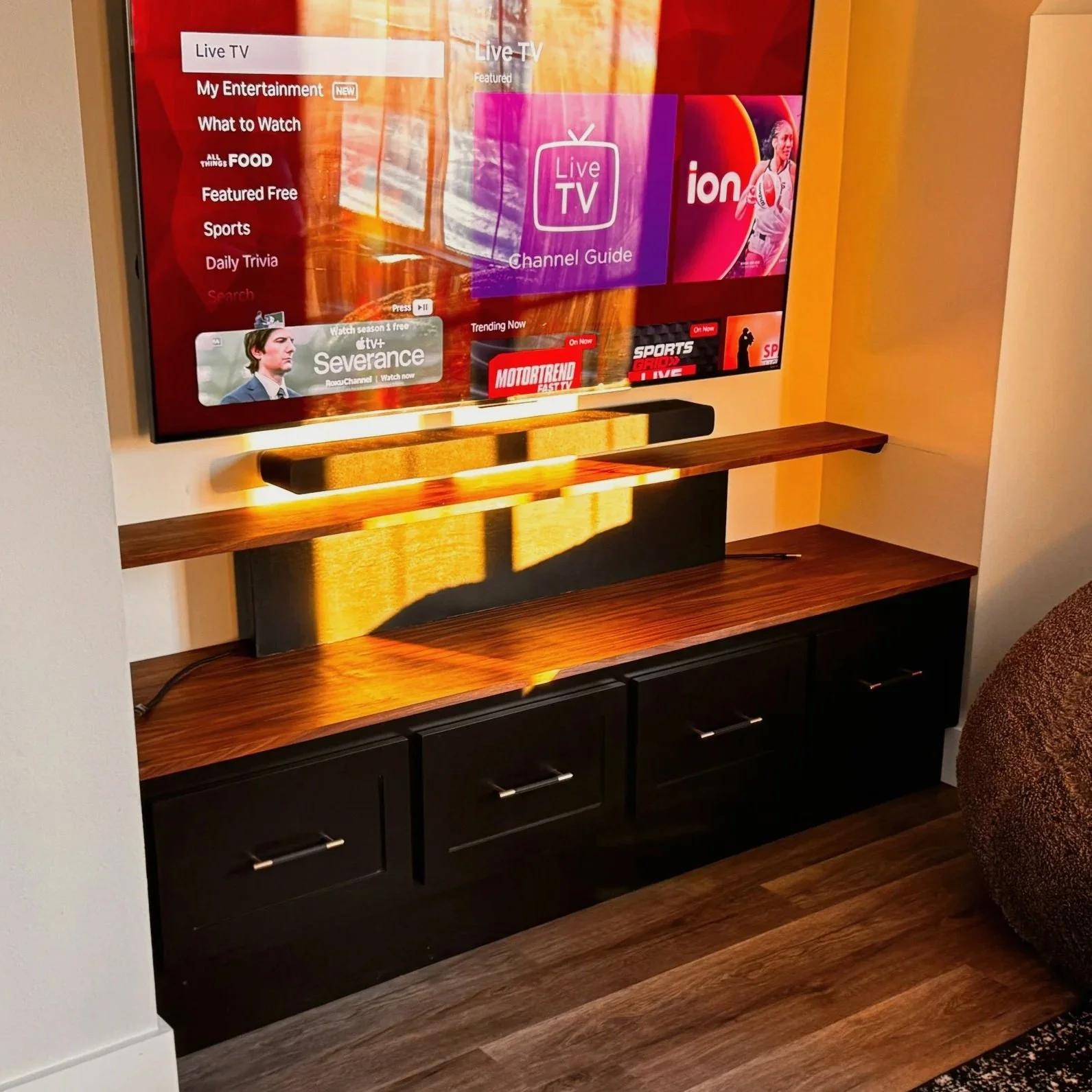 Wall-to-Wall Media Center with Drawers