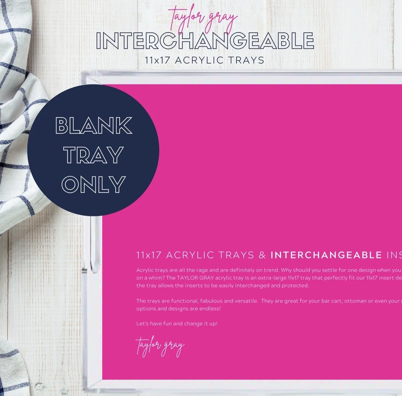 11x17 Blank Interchangeable Tray