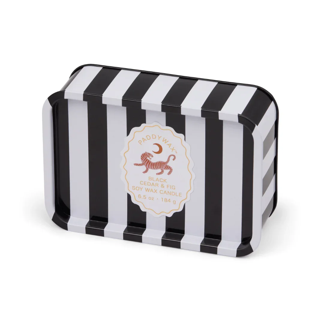 A Dopo 6.5 oz Tin Candle   Black Cedar & Fig