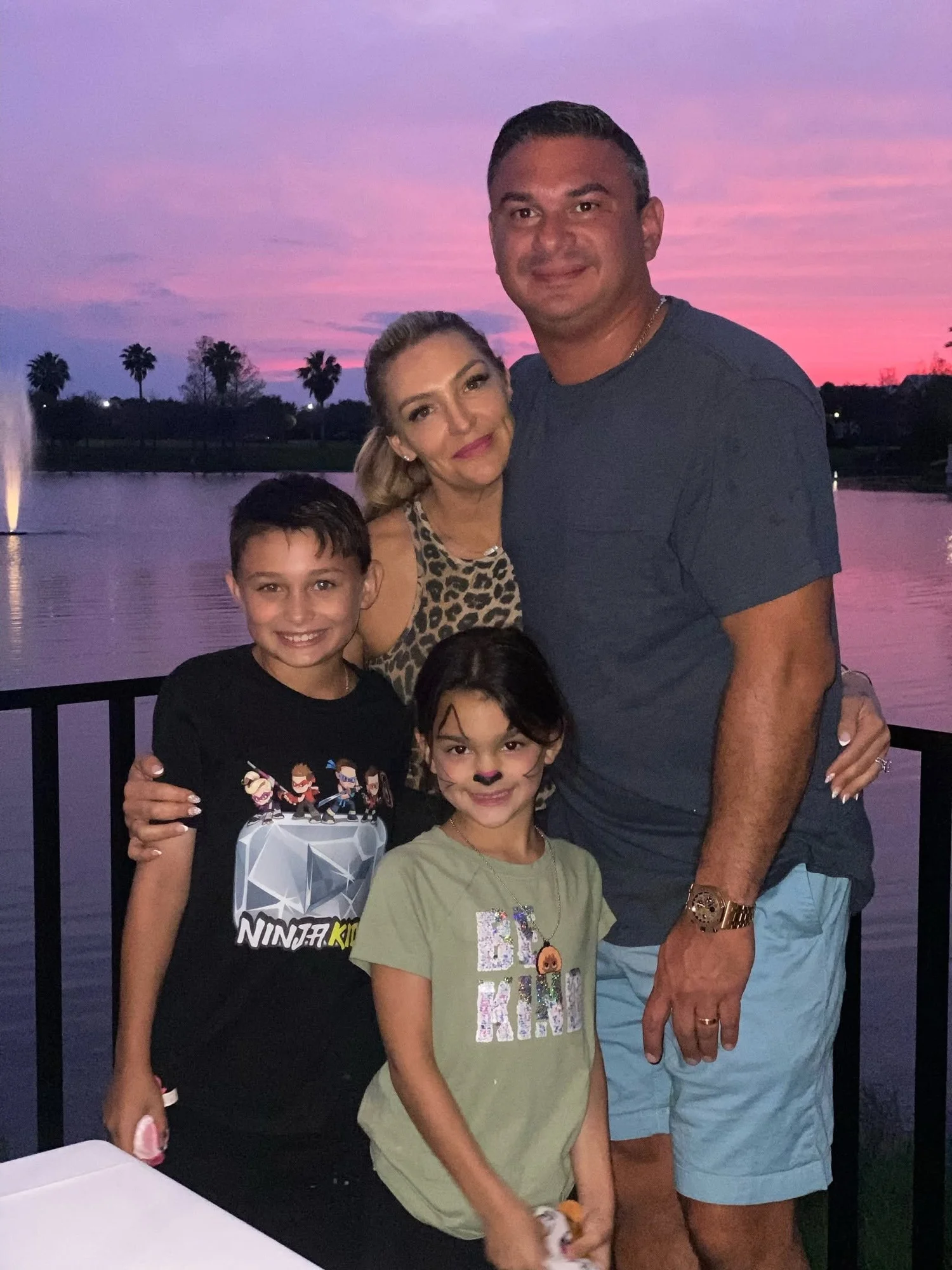 The Castillero family photographed outdoors at sunset, August 2022