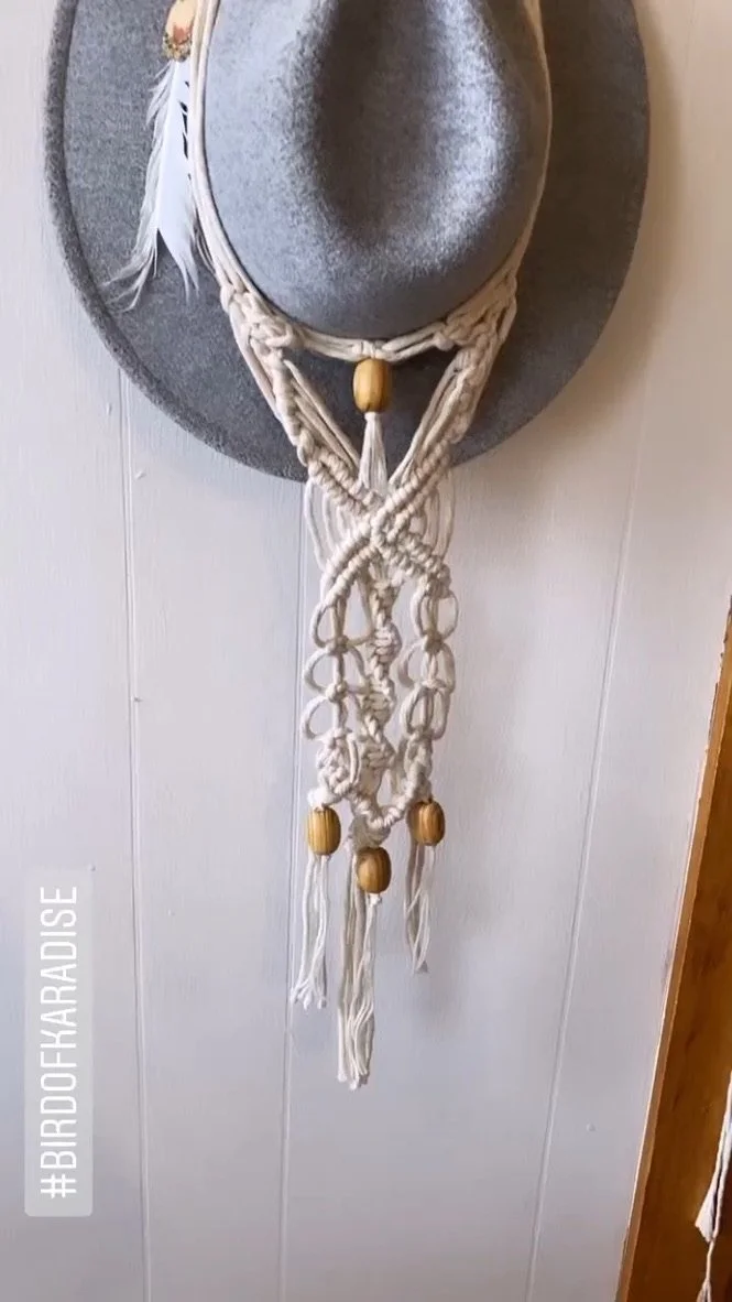 Macrame Hat Rack on Deer Antler