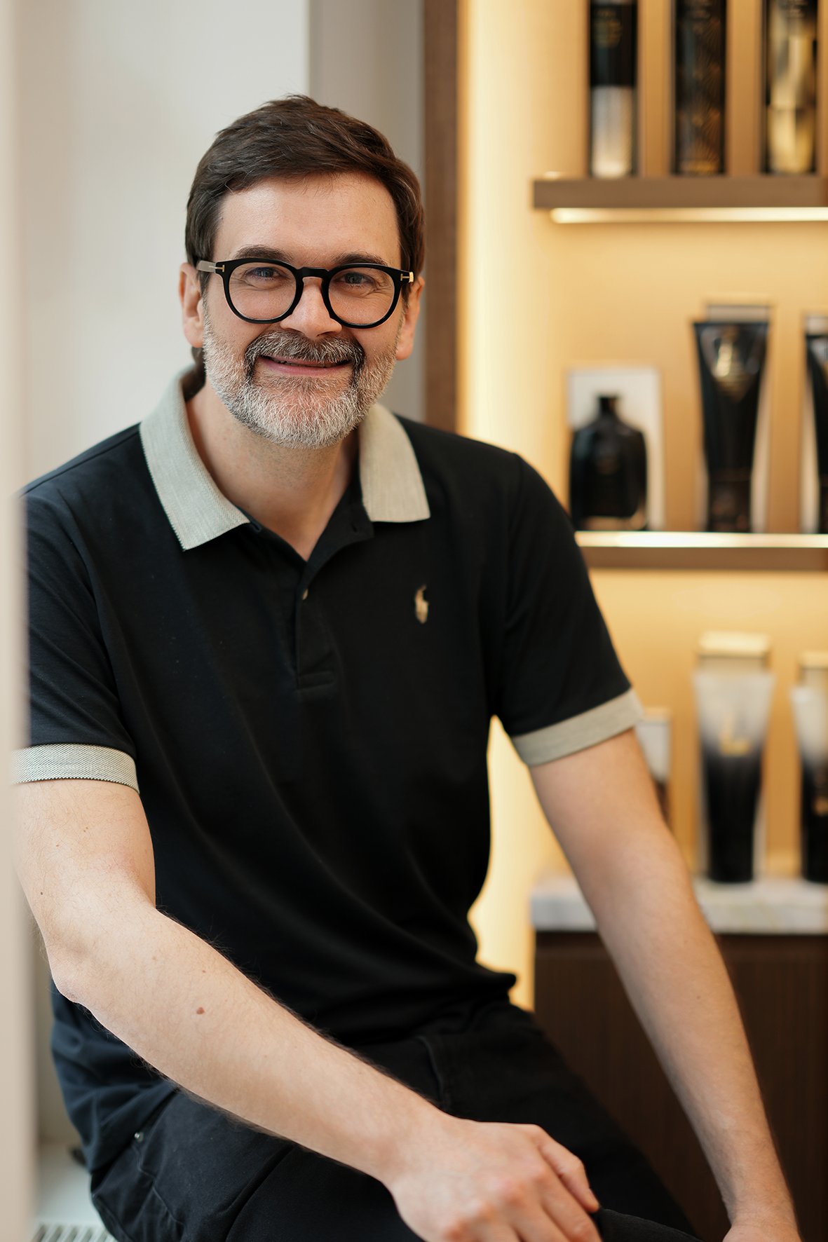 Portrait of Domenico Sansone, hair colourist and stylist at The Six, Mayfair.