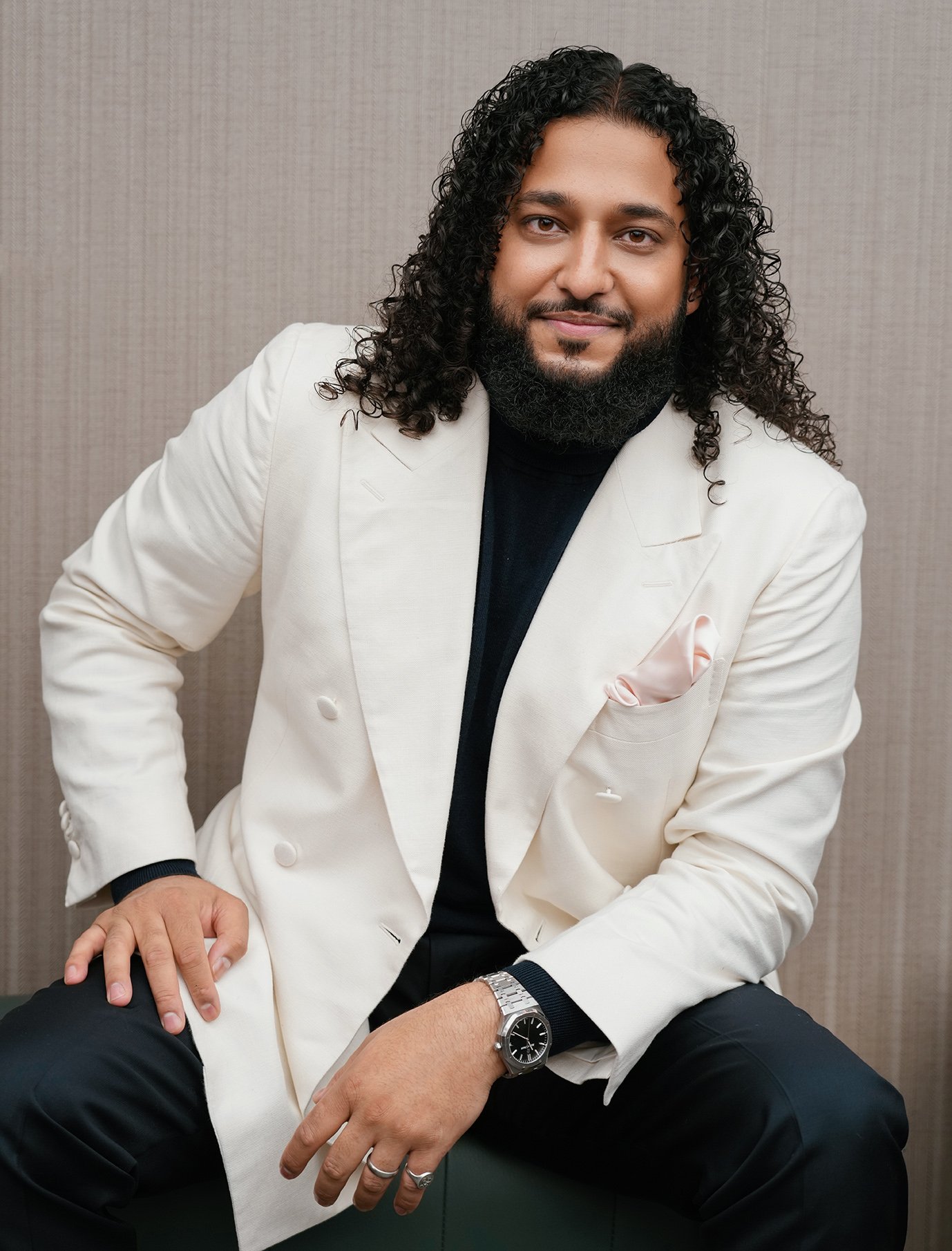 Portrait of Yaseen Sumun, men's groomer at The Six, Mayfair.