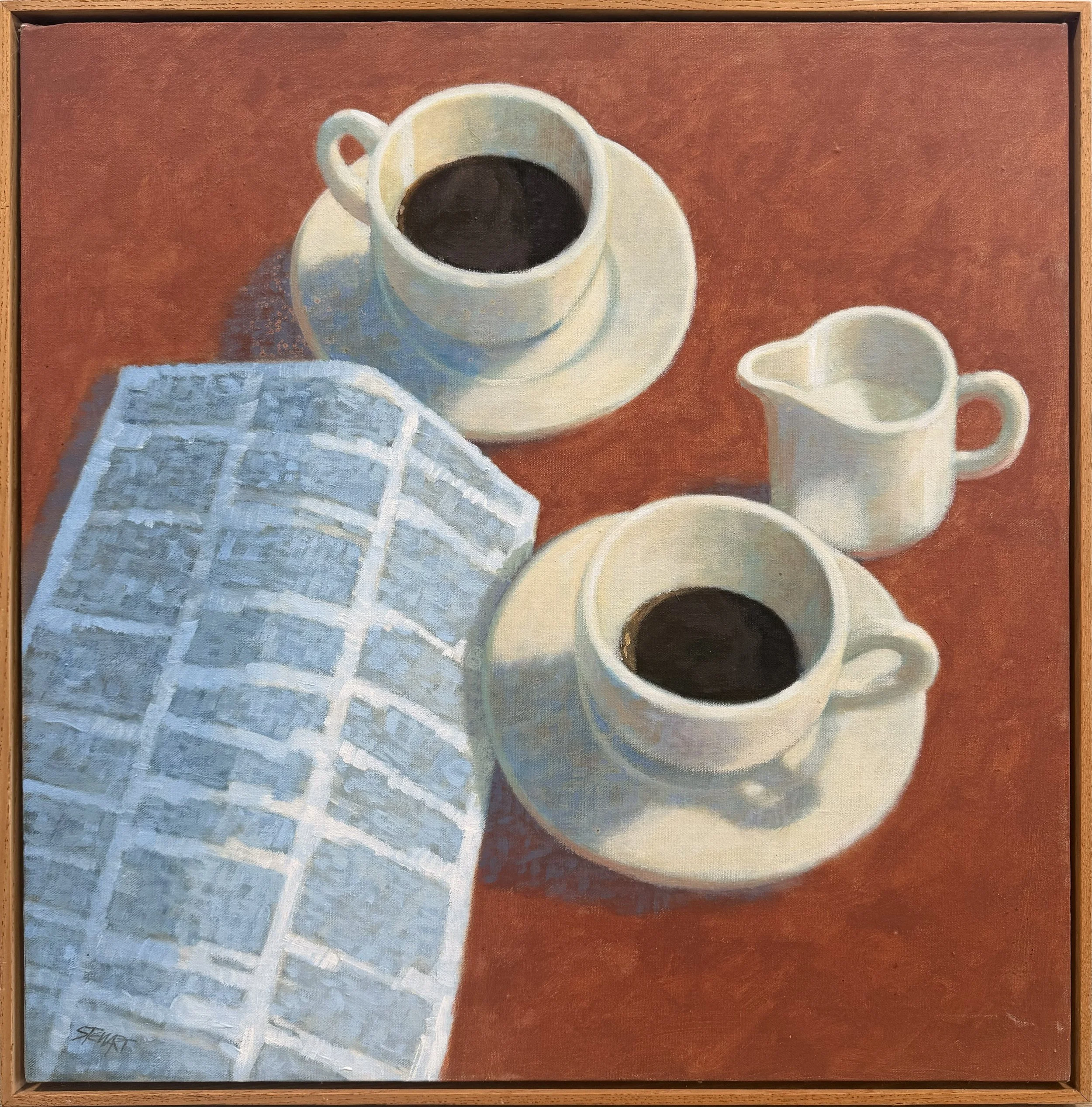 Morning Coffee, c.1985  ||  Acrylic on Canvas  ||  23" x 23"